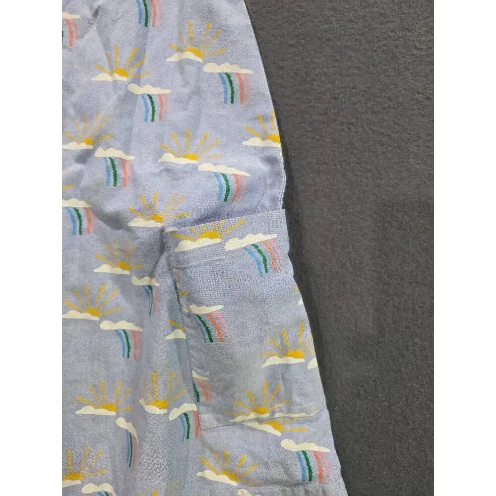 Hanna Andersson Oxford Blue Pillowcase Dress with Sun/Rainbow Print 6-7 A008067